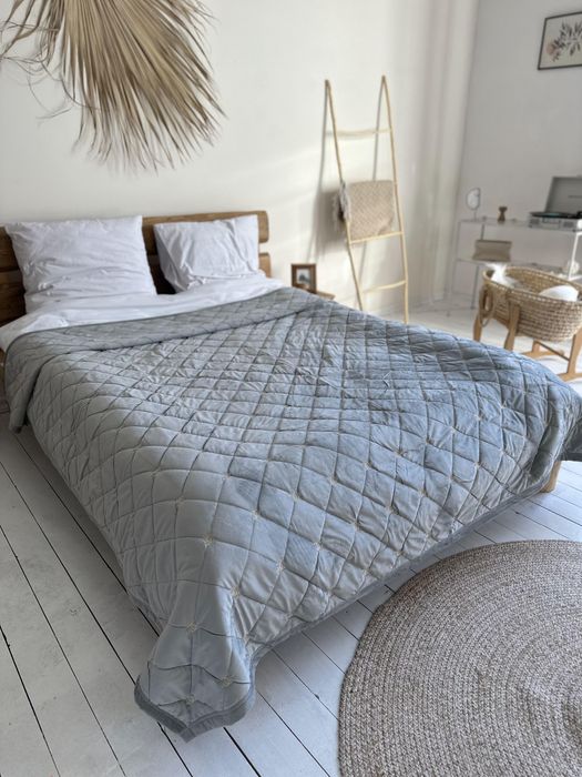 Велюрове стьобане покривало Шанель , Плед Покривало