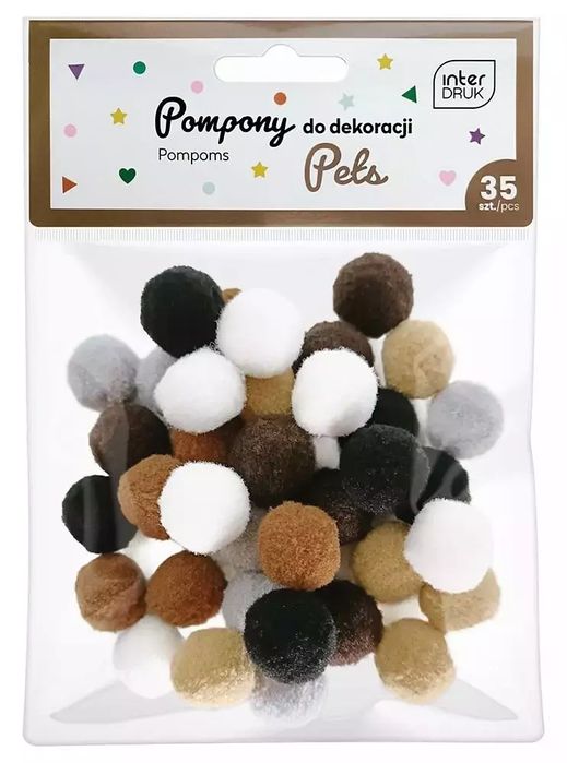Pompony do dekoracji 35 sztuk Pets. Interdruk. Nowy Produkt