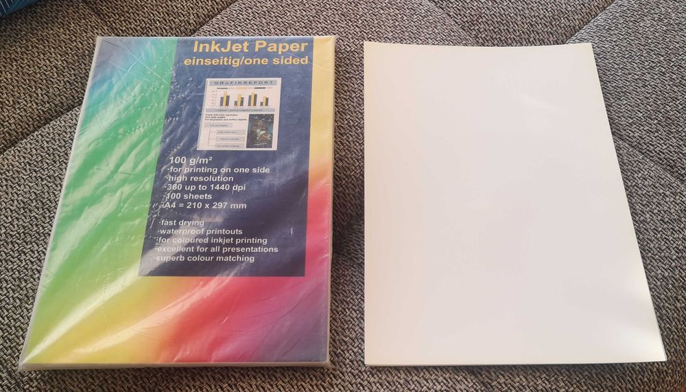 Resma 100 folhas papel InkJet  100 g/m2 + 6 folhas papel fotográfico