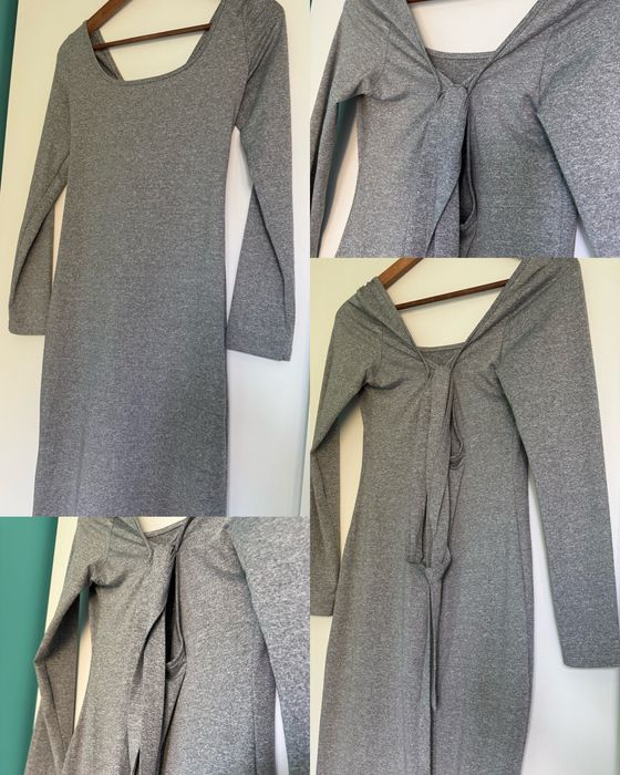 Piękna sukienka szara uni midi