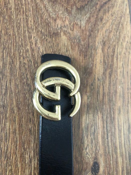 Pasek ze skóry naturalnej z klamrą GG