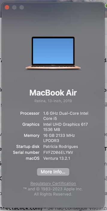 Macbook air 13 retina 2019