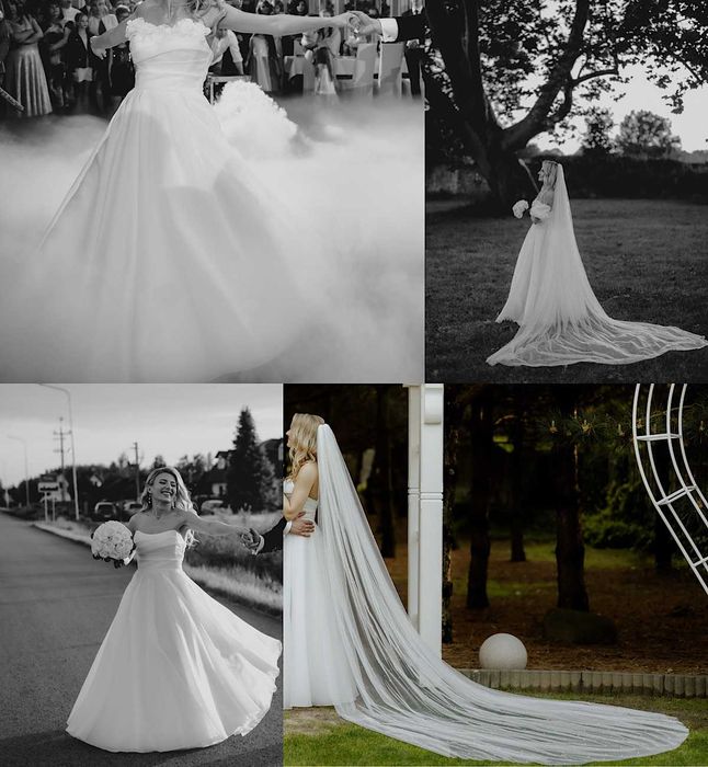 Klasyczna gładka suknia ślubna