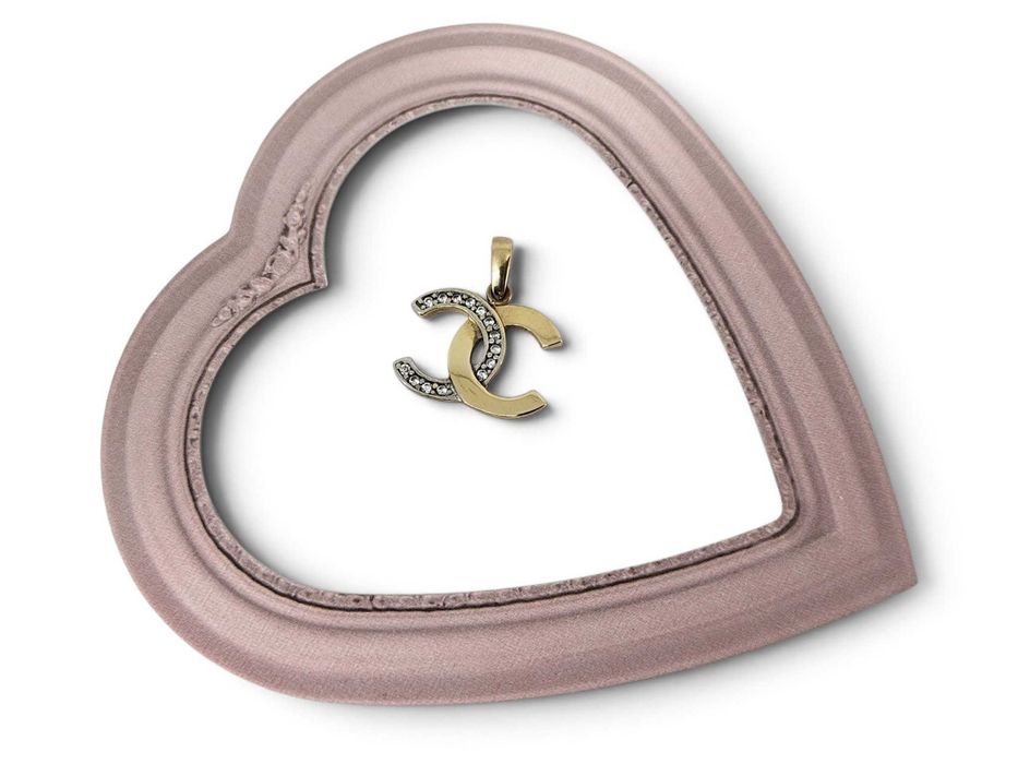 WYJĄTKOWA ZŁOTA ZAWIESZKA logo litery cyrkonie  585 1.93G