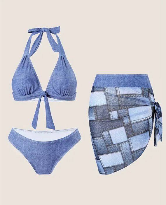 Купальник (бікіні) з друком під джинс