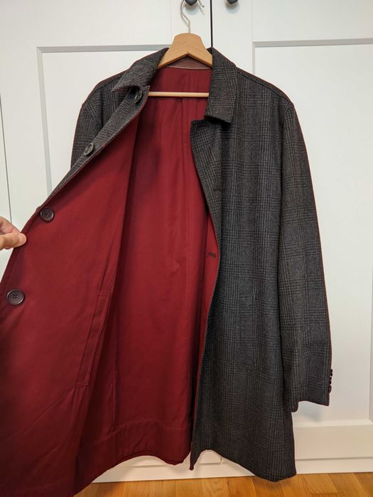 Płaszcz Tommy Hilfiger Dwustronny (Grafit/Bordo) Oryginalny Vintage