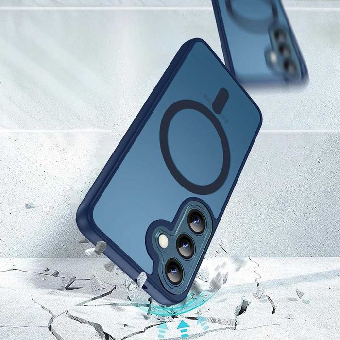 Etui Case MagSafe Niebieski do Samsung Galaxy S25 Plus + Szkło Hartowane