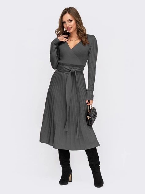 Сукня сіра л із вовни та бавовни нова