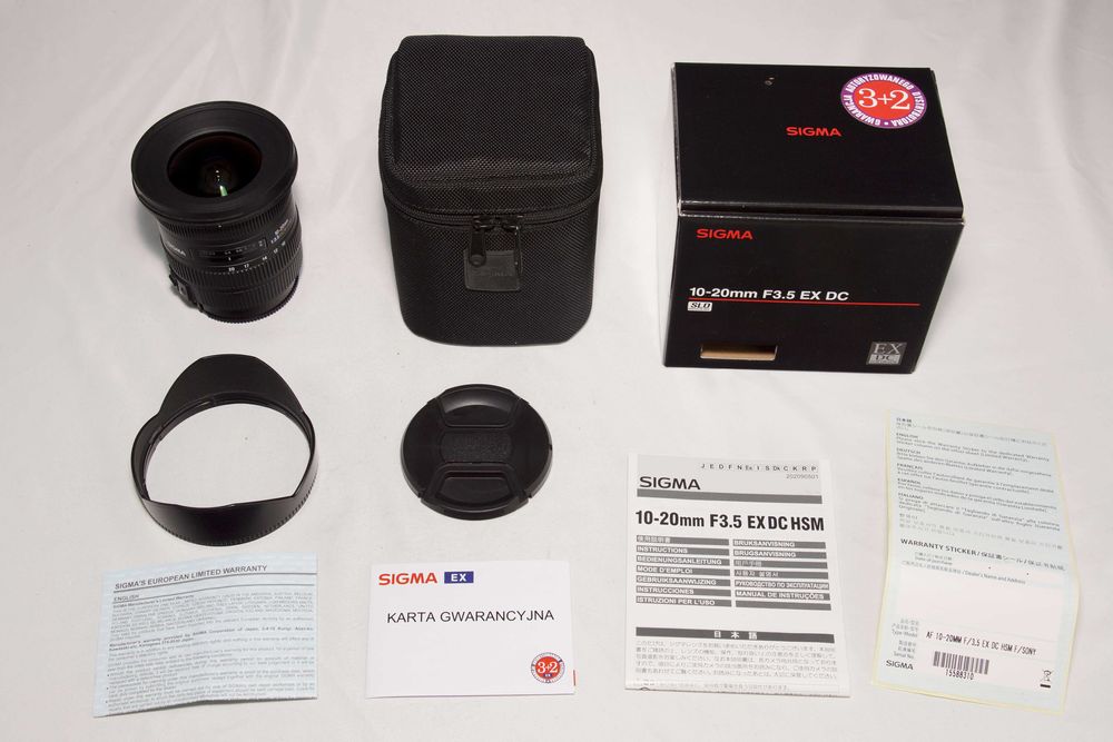 Obiektyw SIGMA DC EX 10-20mm f/3.5 HSM BOX SONY Alpha A # Gwarancja FV