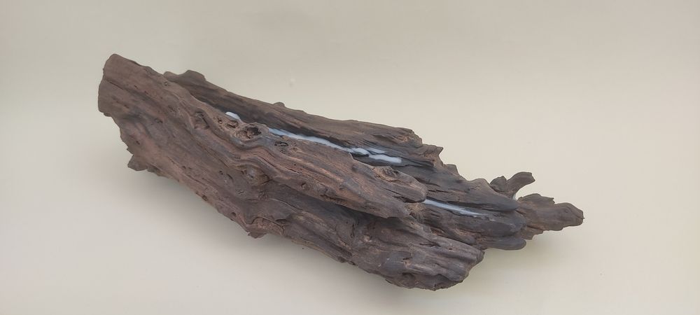 Vela decorativa de madeira driftwood