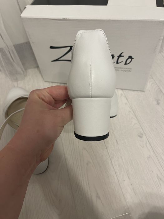 Buty białe ślubne Zapato skórzane