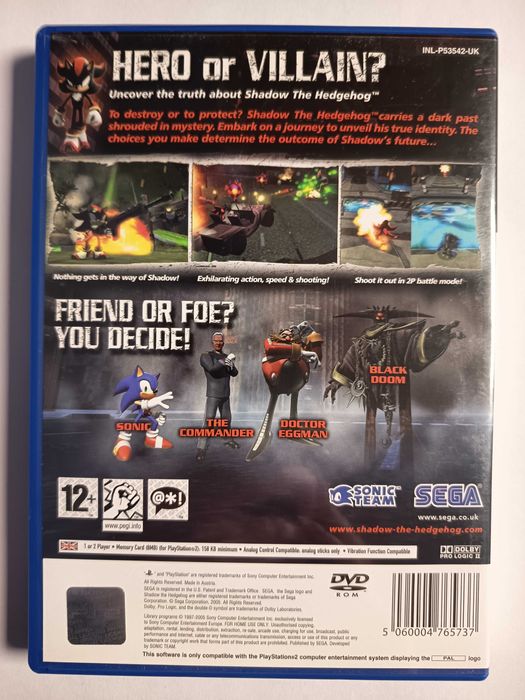 SHadow The Hedgehog PS2 PlayStation 2 angielska komplet (1)
