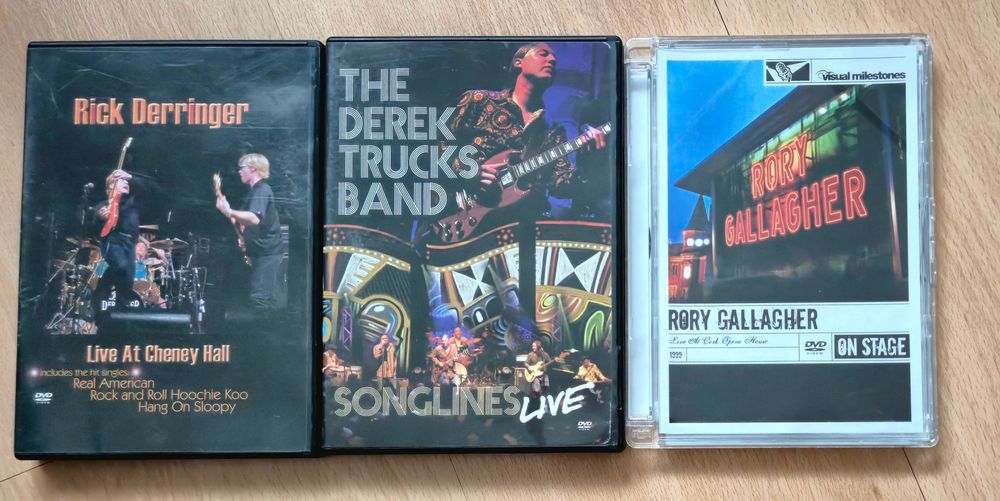 3 x DVD blues: Derek Trucks, Rick Derringer, Rory Gallagher