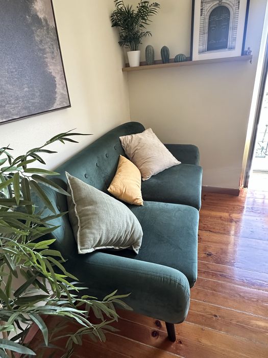 Sofa 2 lugares - verde, sem detalhes