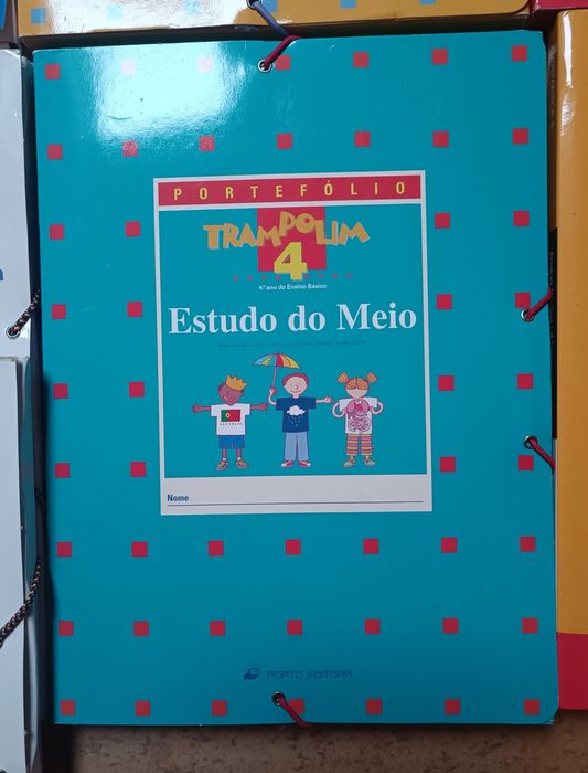 Lote 9 pastas Livros Ensino Básico - Língua Portuguesa Matemática ....