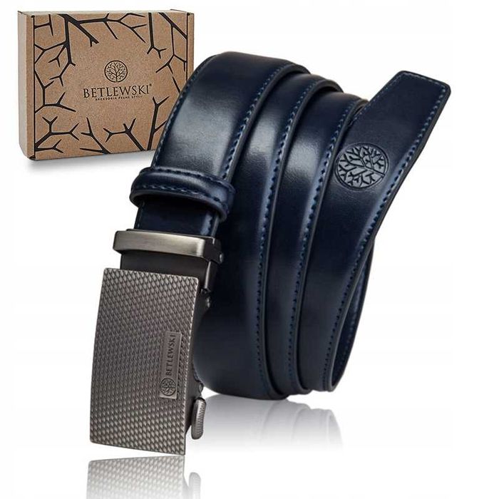 Betlewski Pasek Męski Do Spodni Skóra Naturalna Automatyczna Klamra