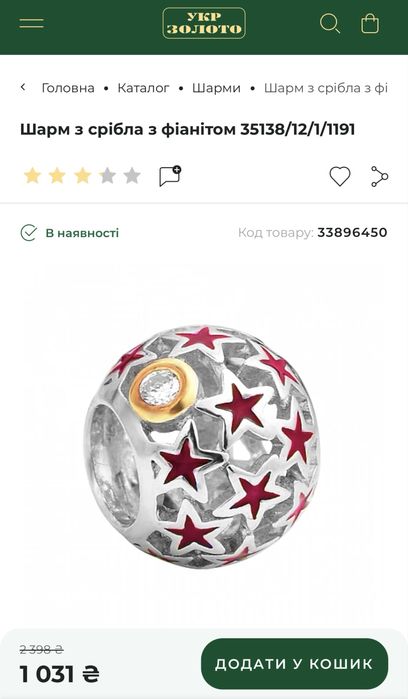 Срібні шарми для браслету.