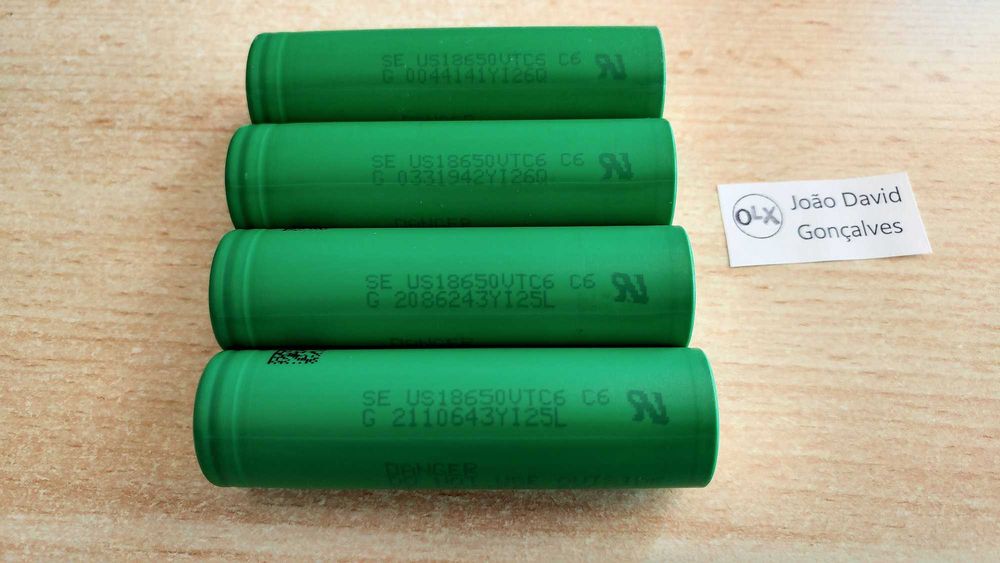 Pilha bateria 18650 Sony VTC6 3120 mAh 30A recarregável