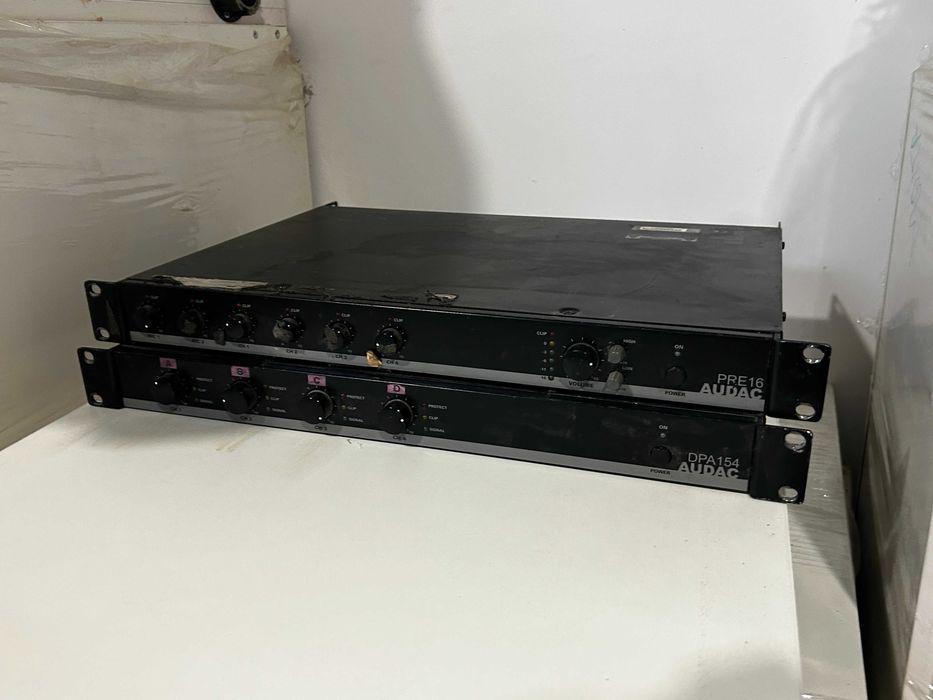 Sistema Som Profissional Audac (Amplificador DPA154 + Pré PRE16)