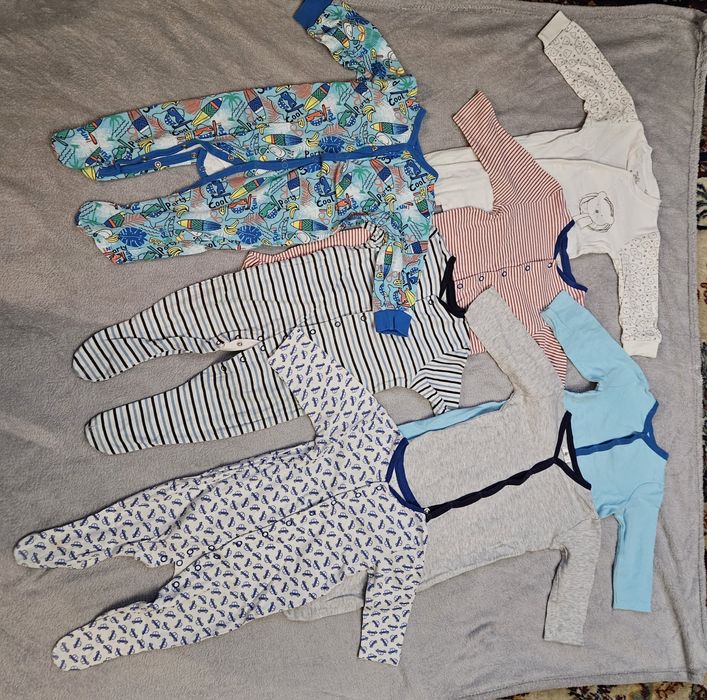 Pajacyki piżamki rozm 74 chłopiec