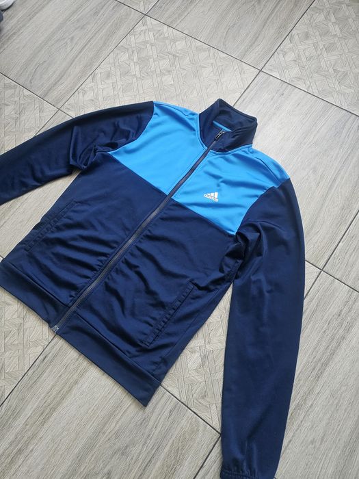 Чоловіча олімпійка, кофта adidas синя спортивна на блискавці