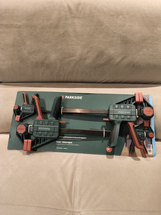 Ściski stolarskie automatyczne 4 sztuki - ściski jednoręczne Parkside