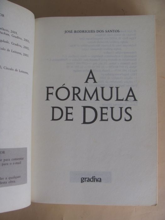 A Fórmula de Deus de José Rodrigues dos Santos