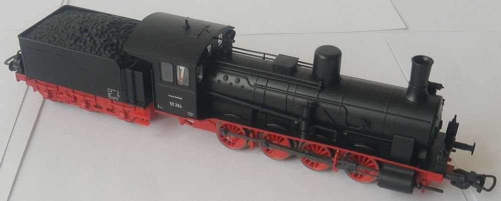 H0 - PIKO - lokomotywa parowóz G7 w barach DB - BR55 -284 Warszawa ...