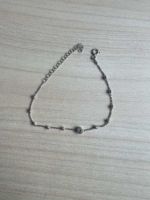 Срібний браслет з камінцем 20 см.