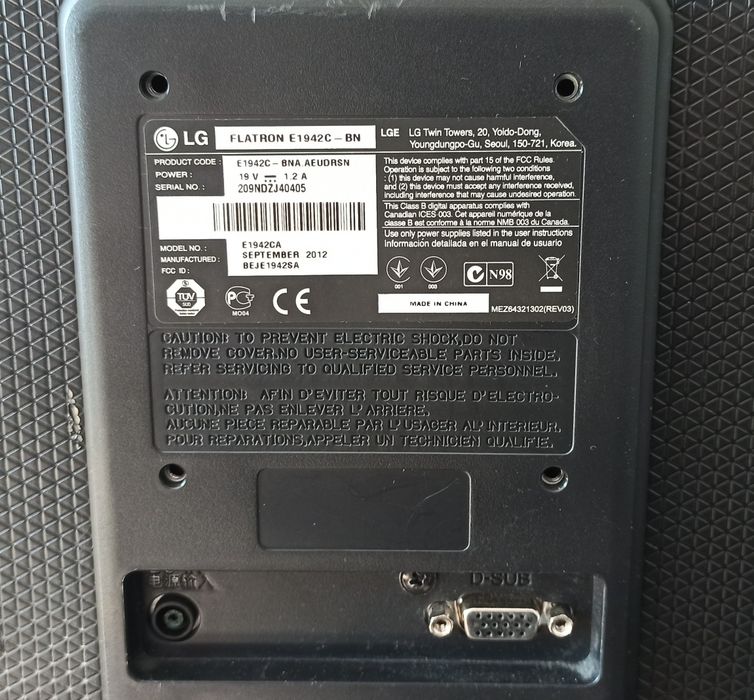 Monitor LG FLATRON E1942