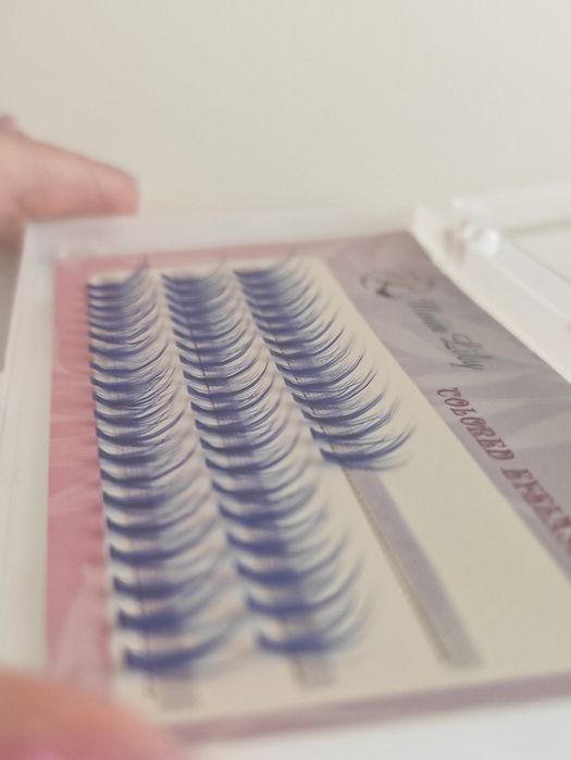 Moon Lily kolorowe niebieskie granatowe rzęsy kępki rzęs 8mm 20D curlC