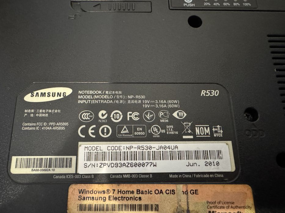 Ноутбук Samsung r530