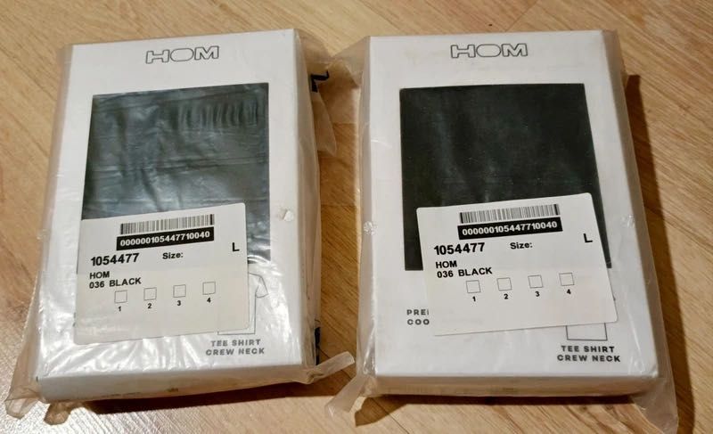 HOM Dwa Nowe T-shirt’s rozmiar L Czarne 100% Bawełna