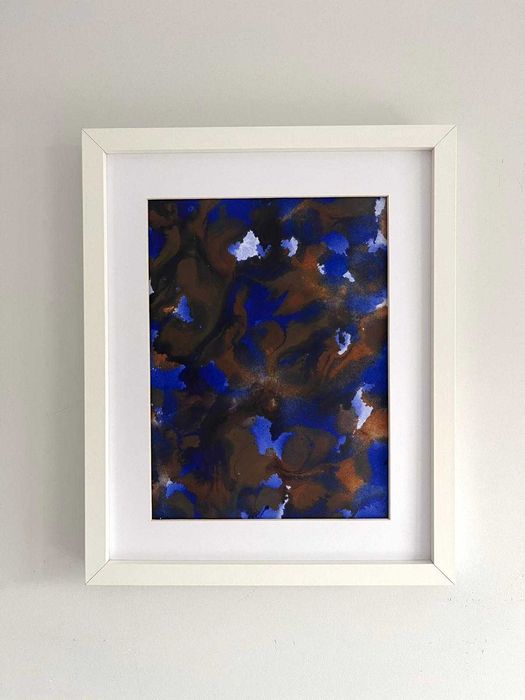 Quadro - Pintura abstrata em acrílico com moldura