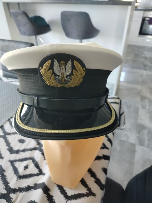 Czapka rogatywka garnizonowa wojskowa, Marynarka Wojenna, MW, oficer młodszy jak nowa rozmiar 57, Mitchell  404a/MON
