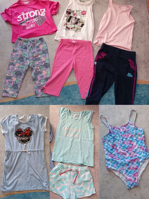 Zestaw paka ubrań  dla dziewczynki na lato r. 134