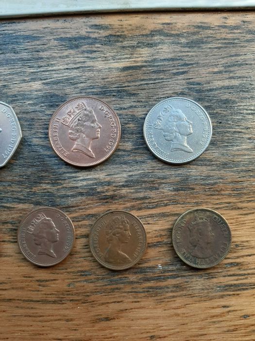 Moeda Inglaterra (50, 20, 10, 2, 1)