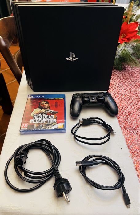 PlayStation 4 PRO 1TB + Red Dead Redemption (Novo Selado) + 2 Comandos