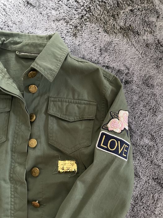 Koszula kurteczka narzuta Khaki 134 dla dziewczynki