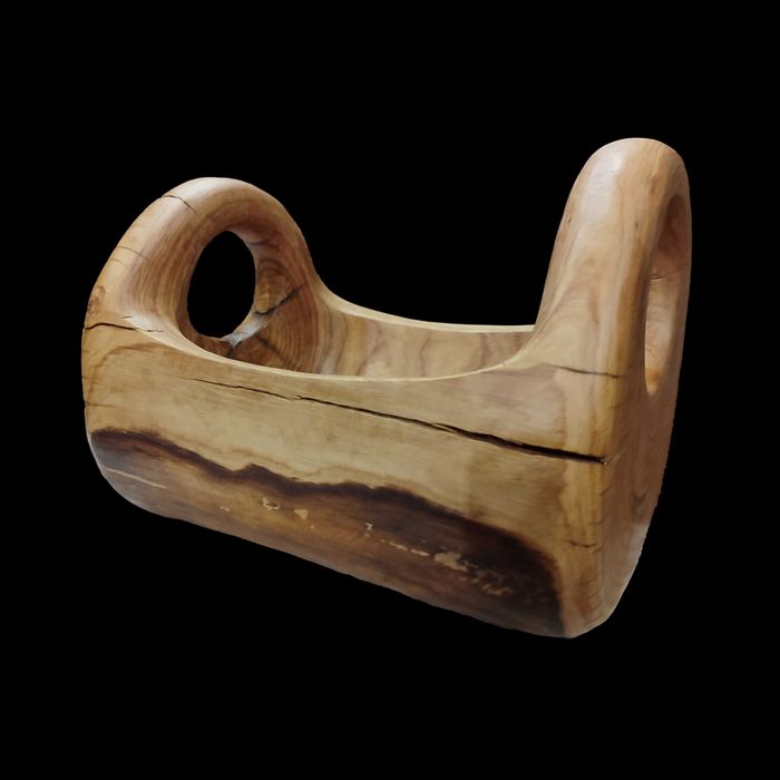 Escultura - Cesta de madeira + gamela