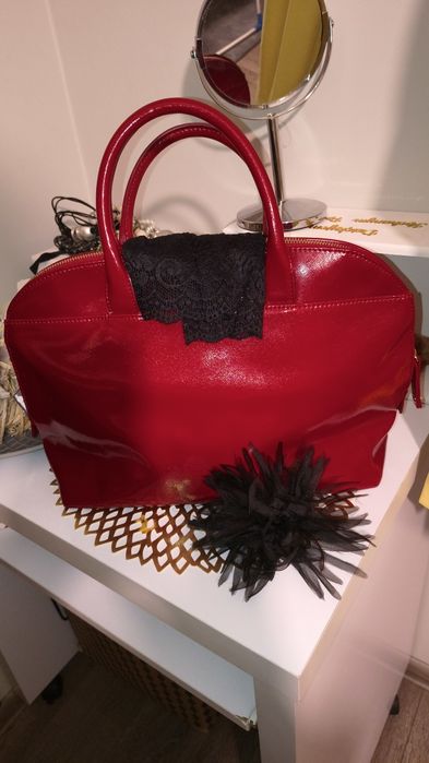 Torebka kolor ciemny czerwony Versace jeans