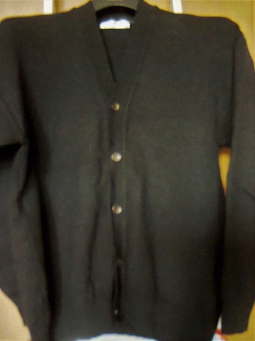 Sweter wełniany czarny męski L