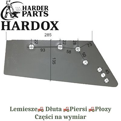 Lemiesz 16 cali Dowdeswell HARDOX części do pługa 2X lepsze niż Borowe