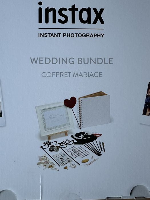 Instax zestaw pakiet prezent prezentowy slubny slub wedding bundle wesele maski pAmiątka