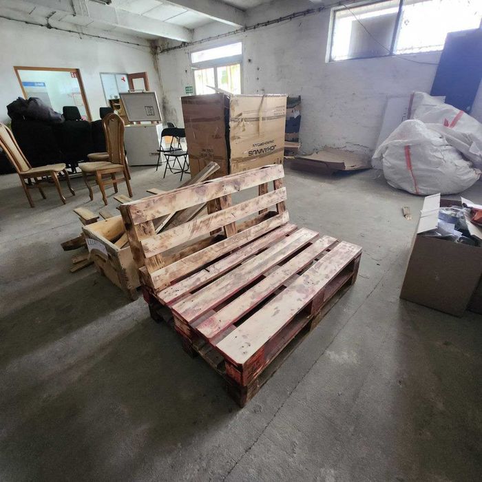 Solidna sofa z europalet, opalana. Idealna na taras/balkon!(8 szt.)