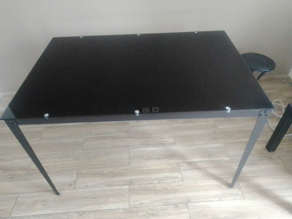 Mesa de Jantar HOMCOM — Vidro Temperado + Pés de Aço — Preto