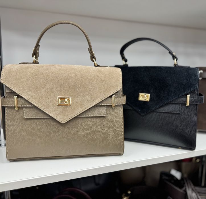 Сумка замшева тауп хакі олива чорна зелена руда Замшевая сумка Италия