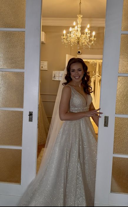 Suknia ślubna  - mieniąca, blink blink