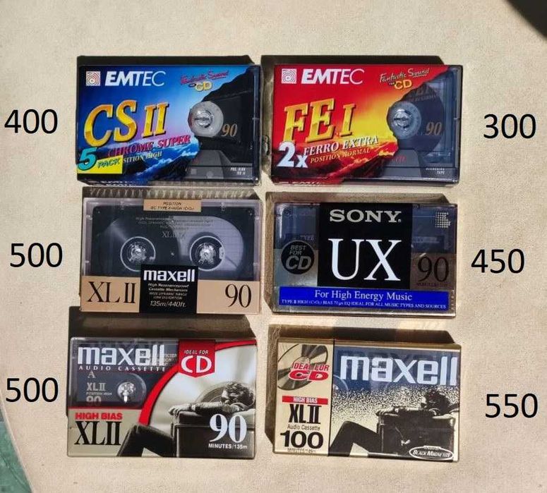Кассеты  Emtec-Basf Sony Maxell