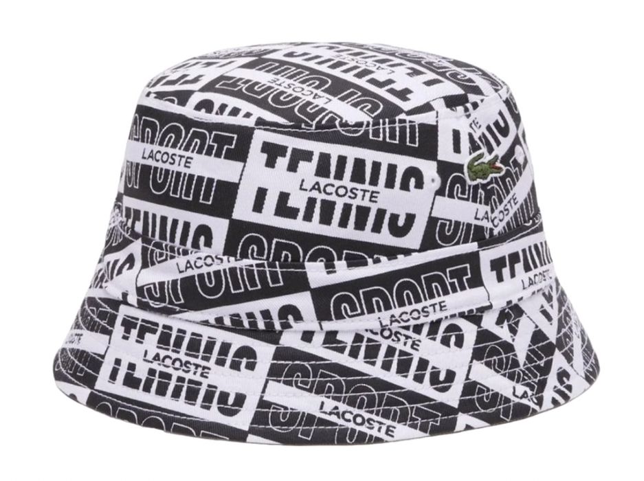 Chapéu bucket Lacoste reversível M preto e branco